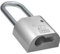 BASI - VHS PZ - Cadenas pour profilé - Boîtier en laiton nickelé mat - Anse haute en acier inoxydable - Verrouillage des deux côtés - Compatible avec les demi-cylindres courants pour profilés DIN - PZ