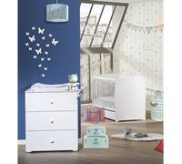 Basic-Duo-Babyzimmer : lit 120x60, table à langer - Prix bébé - Blanc