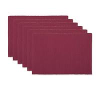 Basic Everyday Ensemble de Sets de Table côtelés, 100% Coton, 33 x 48 cm, Rouge Grange