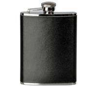 Basic Nature - Flachmann Eckig Leder - Flasque - 180 ml - black