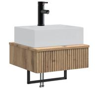 Basin de lavage mural Chêne artisanal 40 x 41 x 39 cm