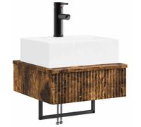 Basin de lavage mural Chêne fumé 40 x 41 x 39 cm
