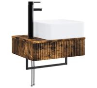 Basin de lavage mural Chêne fumé 50 x 41 x 39 cm