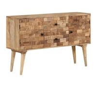 Basinlix Buffet 110 x 30 x 70 cm en bois massif de manguier avec beaucoup d'espace de rangement, plateau supérieur stable, idéal pour salon, couloir, cuisine, chambre à coucher, bureau, vitrine
