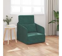 Basinlix Canapé-lit en velours vert foncé 65 x 80 x 83 cm avec coussin, accoudoir et dossier, meuble rembourré multifonctionnel pour salon, chambre d'amis, bureau et assise relaxante ou allongée