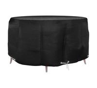 Basinlix Housse de protection ronde pour meubles de jardin - Diamètre 230 x 90 cm - Avec 10 œillets et corde de fixation - Bâche en polyéthylène imperméable et résistante aux UV - Pour terrasse