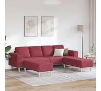 Basinlix Lot de 3 canapés de salon, bordeaux, 250 x 188 x 76 cm, en polyester, rembourré, avec espace de rangement, accoudoirs, dossier, idéal pour le salon, la chambre d'amis ou le bureau, canapé-lit
