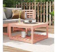 Basinlix Table de jardin en bois massif Douglasie - 82,5 x 82,5 x 45 cm - Table de terrasse - Table d'appoint pour jardin, terrasse, extérieur, camping avec étagère supplémentaire pour la famille, les