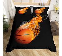 Basketball Sets de Housse de Couette Urban Basketball Parure de Lit 200x200 Jeux Des sports Housse de Couette Set Cadeau pour Basketball Amoureux Parure Housse de Couette 3 pièces Fermeture éclair