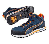Puma Chaussures de sécurité mi-hautes Crosstwist 633140 S3 HRO SRC Bleu/Orange Taille 46