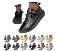 Baskets Et Chaussures De Sport Femme Chaussures Femme Cuir Confortables Et Souples Baskets Casual LéGèRes, Semelle AntidéRapante Cousue Main Sneakers Respirantes Marche Quotidienne Ville Travail