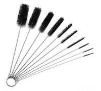 basku Lot de 10 brosses de nettoyage en nylon pour bouteilles, verres, pailles, noir