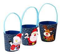 BASSE MAXIMALE DE DENIM - Lot de 3 Sacs Cadeaux Poignées | Sweets Chocolate Toy Pack Décoration De Seau Avec Décoration De Vacances Scènes Pour Famille Fam