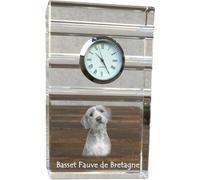 Basset Fauve de Bretagne - horloge en verre avec photo, photo de chien en cristal, horloge sur pied personnalisée pour bureau de la marque Art-Dog