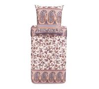 Bassetti Genova 9323460 Parure de lit en Coton mako satiné de Couleur Beige 2 pièces avec Fermeture éclair Dimensions : 155 x 220 cm, 80 x 80 cm