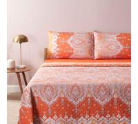 Bassetti Granfoulard Couvre-lit matelassé pour lit double 2 places en 100 % coton 265 x 255 cm Art. Isolabella Orange 01