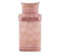 Bassetti Hanbury 9329923 Parure de lit avec 1 taie d'oreiller 100% Satin de Coton Rose poudré P1 155 x 220 cm + 1 taie d'oreiller 80 x 80 cm