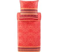 Bassetti Parure de lit en satin de coton mako Maser - Couleur R1 - Rouge géranium - Dimensions : 155 x 220 cm + 80 x 80 cm