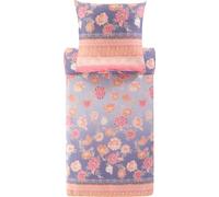 Bassetti POSILLIPO 9327384 Parure de lit + 1 taie d'oreiller 100% Satin de Coton - Couleur Lavande L1-135 x 200 cm - Violet