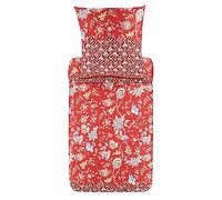 Bassetti Vicenza 9325848 Parure de lit + 1 taie d'oreiller 100% Satin de Coton Rouge R1 155 x 220 + 1 K 80 x 80 cm