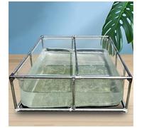 Bassin à poissons avec cadre en acier, doublure en toile PVC, aquarium intérieur autonome pour l'élevage de carpes koï, panneau de visualisation extérieur