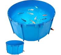 Bassin à poissons en toile, bassin à poissons hors sol d'une capacité de 818 gallons, bassin à koïs pliable en PVC, bassin rond pour poissons rouges avec cadre stable et valve de vidange, pour l'aquac