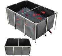 Bassin à poissons en toile, hors sol, pour carpes koï, 270 gallons, avec panneau transparent
