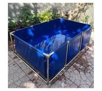 Bassin à poissons en toile PVC robuste avec cadre en acier galvanisé, piscine carrée portable pour l'aquaculture en plein air