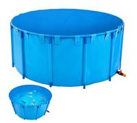 VEVOR Bassin à Poissons Hors Sol, Capacité 4550 L, Étang à Poissons en Toile PVC, avec Cadre Stable en Plastique et Vanne de Vidange, pour Aquaculture, Élevage de Poissons Rouges, Carpes, Koïs, Bleu