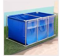 Bassin à poissons pliable avec cadre en acier, doublure en toile PVC flexible, aquarium intérieur autoportant pour l'élevage de carpes koï, panneau de visualisation extérieur