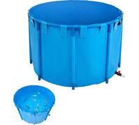Bassin à poissons VEVOR en PVC, réservoir à poissons d'une capacité de 1700 L, aquarium à koï pliable, bassin à poissons rond avec cadre stable & vanne de vidange, pour l'élevage de koïs, poissons rou