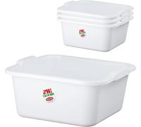 Bassin carré - Bol de cuisine - Évier - Utilisation polyvalente - Design empilable - Ensemble de 11 litres - Blanc