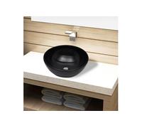 vidaXL Céramique lavabo rond noir
