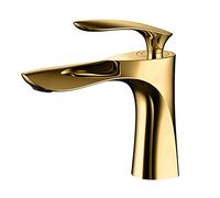 Bassin de la salle bain Robinets Gold Evier Mélangeur Toup Chaude Cold Simple Poignée Monté à pont eau Robot Rose Or/Noir Facile à installer(Dark Khaki)