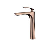 Bassin de la salle bain Robinets Gold Evier Mélangeur Toup Chaude Cold Simple Poignée Monté à pont eau Robot Rose Or/Noir Facile à installer(Dark Grey)