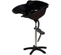 Bassin de lavage pour cheveux, bassin de lavage inversé, cuve de lavage pour cheveux, pour coiffeur, mobile pour fauteuil de lavage, réglable en hauteur, noir, 46 x 48 x 36 cm, en acier inoxydable, au