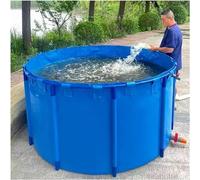 Bassin D'étang À Poissons en Toile Ronde,Conteneur De Stockage d'eau en PVC,Piscine Circulaire Hors Sol,Piscine Hors Sol,Grande Piscine extérieure Pliable avec Support en Acier,Facile à Installer