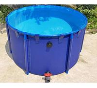 Bassin D'étang À Poissons en Toile Ronde,Conteneur De Stockage d'eau en PVC,Piscine Circulaire Hors Sol,Piscine Hors Sol,Grande Piscine extérieure Pliable avec Support en Acier,Facile à Installer