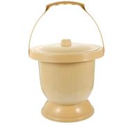 Bassin Portable pour Urine en Plastique Couvercle et Poignée | Base Antidérapante, Bords Arrondis et Structure Stable, Brosse Incluse, Usage Voyage et Camping Couleur Aléatoire