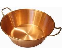 Bassine à Confiture Cuivre, 38 cm, 12/10eme, Anses Inox, 9 Litres