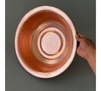 Bassine en cuivre faite à la main, 100 % laiton artisanal, bol traditionnel martelé pour mélanger et servir les aliments, parfait pour un usage domestique