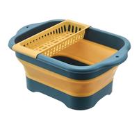 Bassine Pliable, égouttoir Pliable, Outils de Nettoyage ménagers, Design Compact, Bouchon de vidange et Panier intégrés, pour Cuisine et Salle de Bain