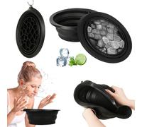Bassine Pliable en Silicone avec Bac à Glaçons Intégré, Noir