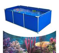 Bassins hors sol pour poissons, Étang à poissons en toile PVC avec Valve de vidange, Support métallique for extérieur multicolore, différentes tailles(Azul,150 * 100 * 70cm)