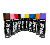 Bastelzone Lot de 10 Bombes de Peinture Aérosol 200 ml - Séchage Rapide, Finition Brillante, Pour Graffiti & Déco - Noir, Blanc, Bleu, Vert, Rouge, Jaune, Violet, Orange, Rose, Marron (10 Couleurs)