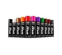 Bastelzone Lot de 11 couleurs de 200 ml chacune - Peinture aérosol brillante à séchage rapide pour bois, métal, pierre, verre, graffiti et murs