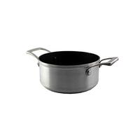 Bastilipo - Casserole antiadhésive en fonte d'aluminium 20 cm, full induction, poignées en acier rivetées, Titanium Pro 20CA, Poêle