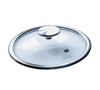 Bastilipo - Couvercle de 20 cm de diamètre, verre trempé avec valve, bouclier en acier et bouton en acier inoxydable, titane Pro