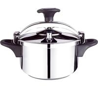 Bastilipo - Express Classic 6 Marmite en acier inoxydable de 6 litres | Valve de contrôle de pression et de sécurité | Compatible avec cuisinières à gaz, vitrocéramique ou induction