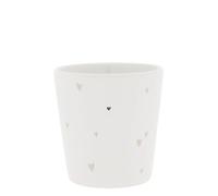 Bastion Collections Gobelet sans anse - Motif cœurs naturels - Blanc et beige - 300 ml